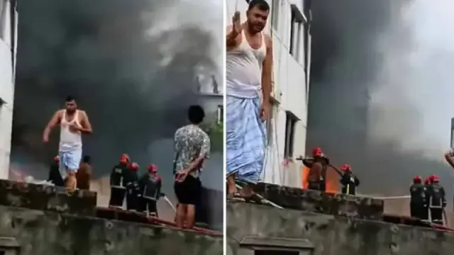 বাড্ডায় ফার্নিচারের গোডাউনে আগুন