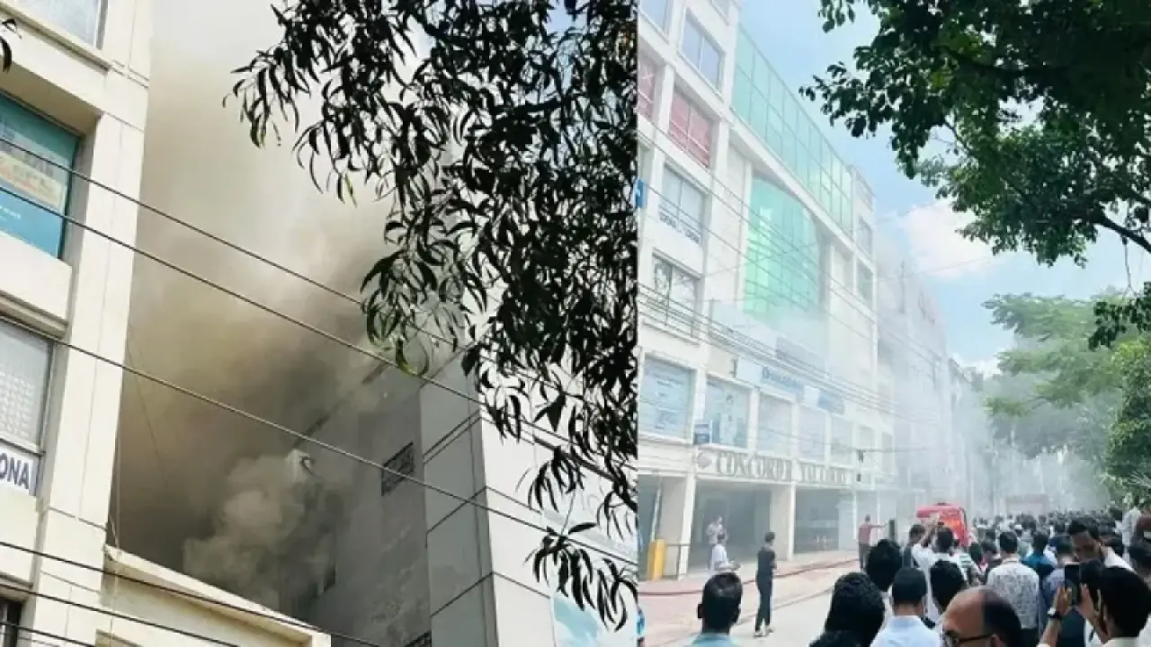 ধানমন্ডির অ্যাপেক্স ভবনে আগুন, নিয়ন্ত্রণে ৪ ইউনিট